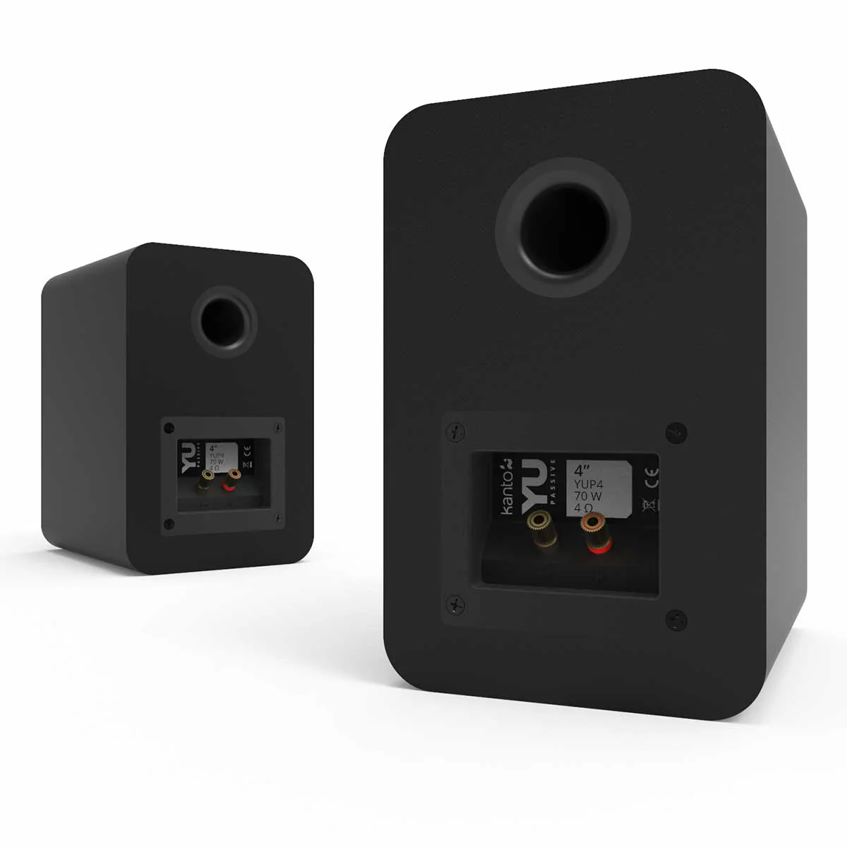 Kanto OPEN BOX YU Passive 4" Passive Bookshelf Speakers with 1" Silk Dome Tweeter | External Amplifier Required | Matte Black | Pair - A Grade - Image 7