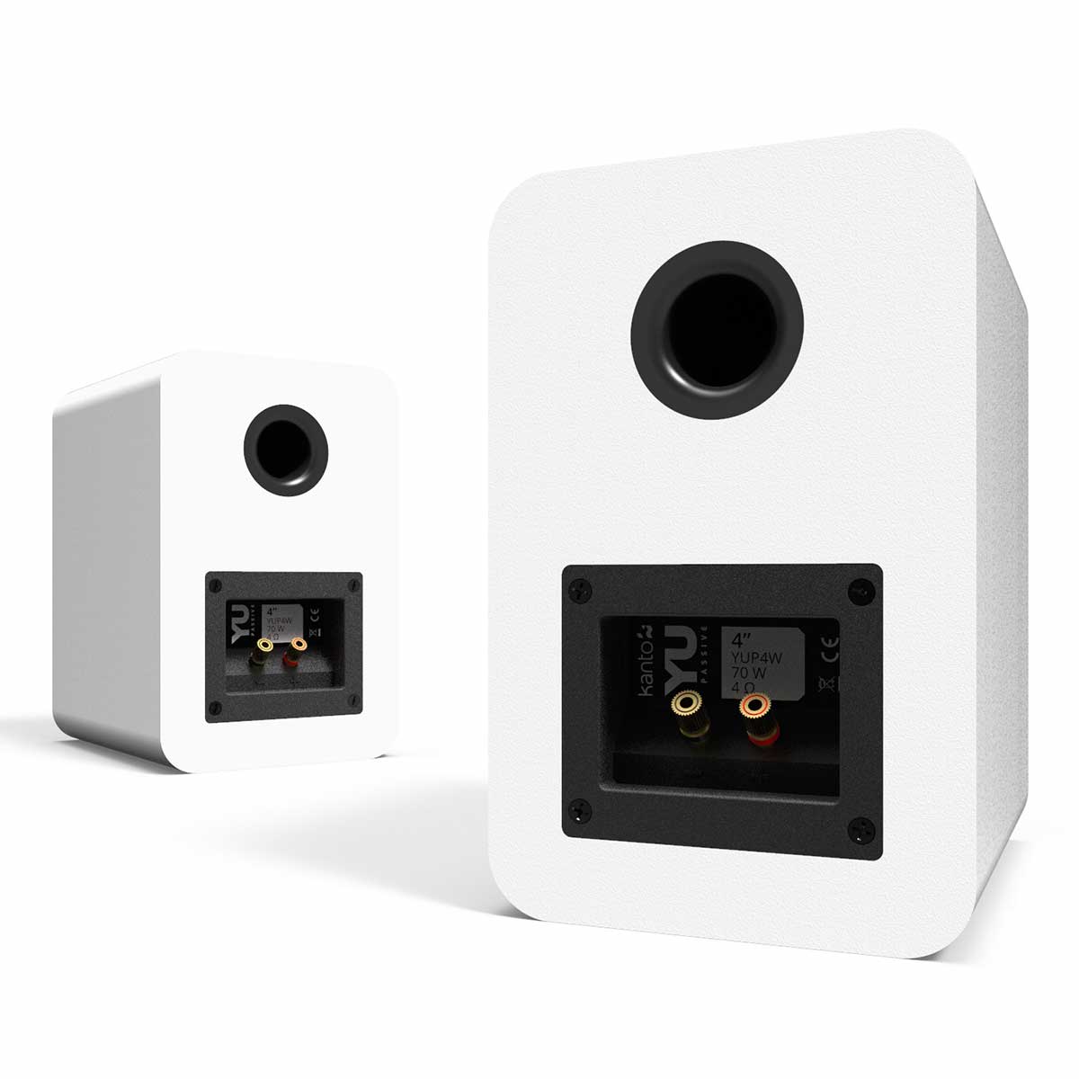 Kanto OPEN BOX YU Passive 4" Bookshelf Speakers - Matte White - Pair - A Grade - Image 5