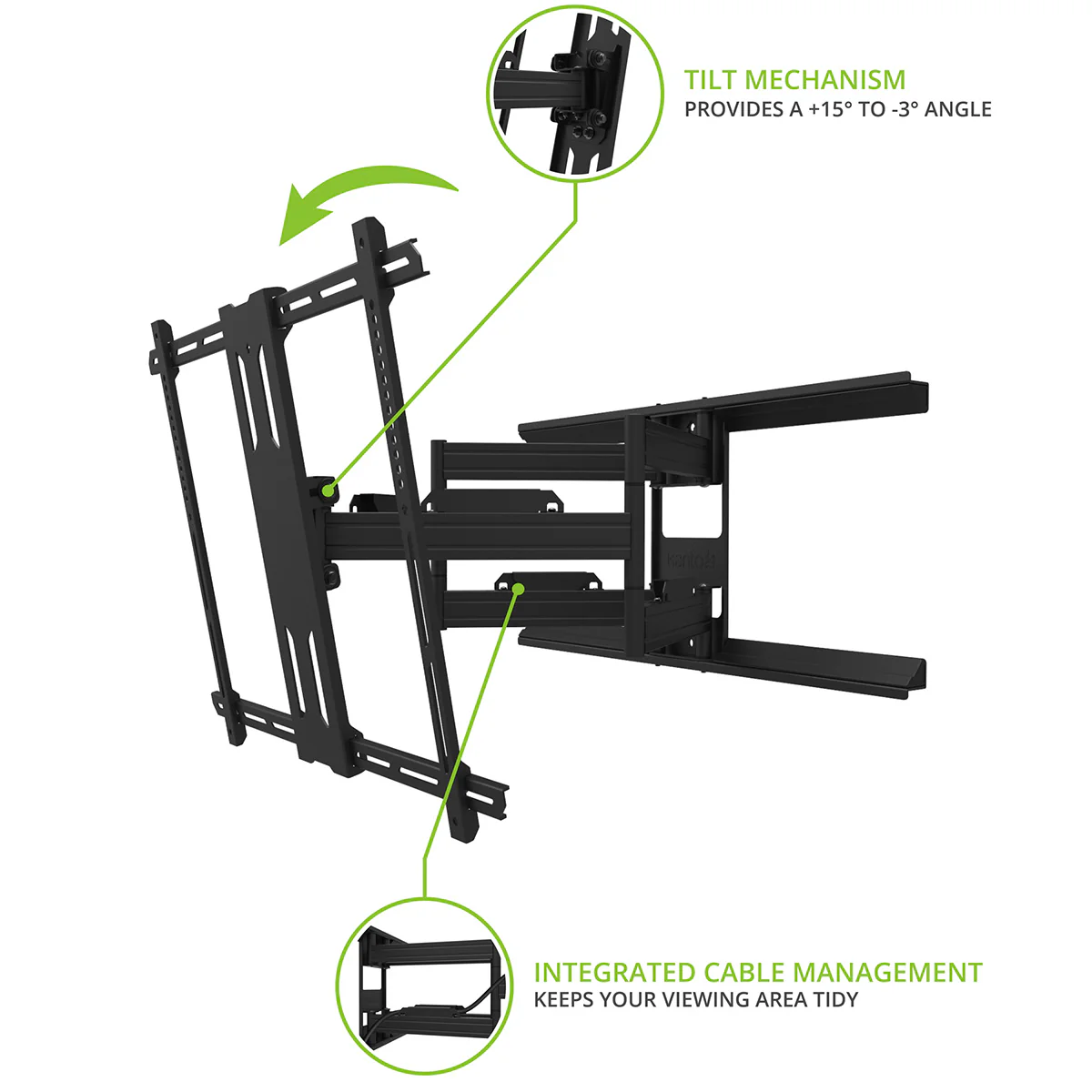 Kanto OPEN BOX PDX700 Long Extension Full Motion TV Wall Mount for 42" - 100" TVs - A Grade - Image 3