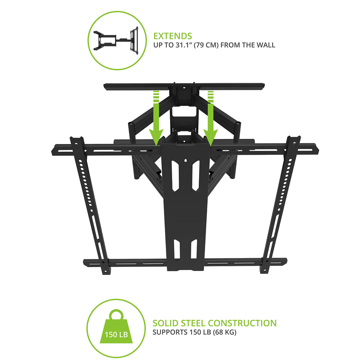 Kanto OPEN BOX PDX700 Long Extension Full Motion TV Wall Mount for 42" - 100" TVs - A Grade - Image 4