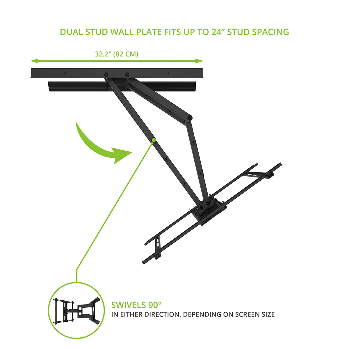 Kanto OPEN BOX PDX700 Long Extension Full Motion TV Wall Mount for 42" - 100" TVs - A Grade - Image 5