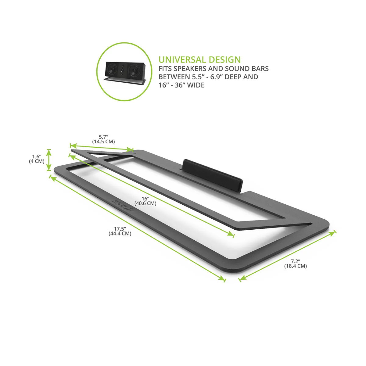 Kanto S10 Center Channel Speaker Stand - Black - Image 9